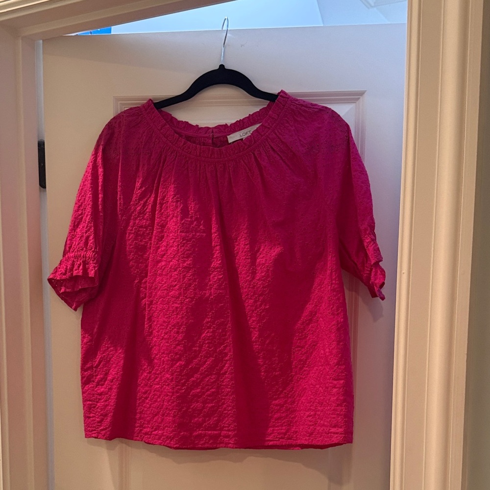 LOFT Vibrant Pink Blouse
